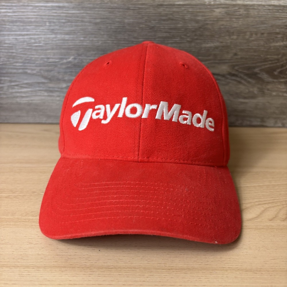 TaylorMade Hat Cap Strap Back Red White Golf Adjustable Mens One Size Sports